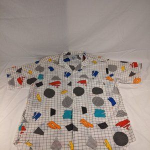 Vintage geometrical abstract button up